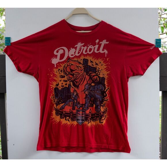 2014 Red Bull Battle Grounds StarCraft 2 Tournament Men's T-Shirt Red Size XL